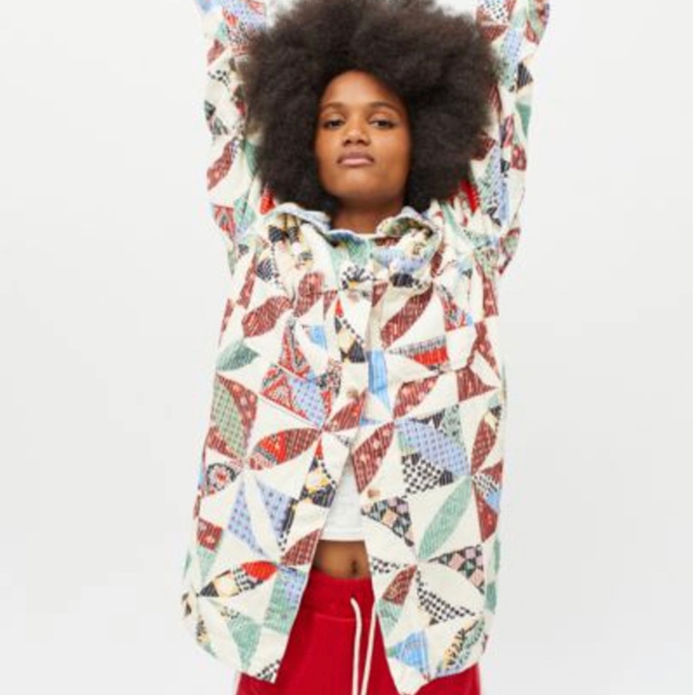 Urban Outfitters BDG Serena Patchwork Large Corduroy Shirt Jacket Shacket